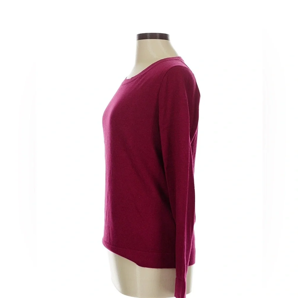 J. Crew Rich Burgundy Merino Wool Blend Teddie Sweater